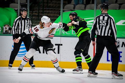 Nikita Zadorov #16, Chicago Blackhawks Mandatory Credit: Jerome Miron-USA TODAY Sports