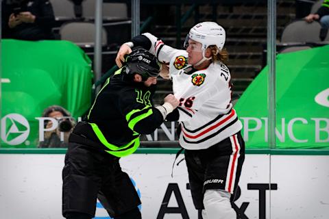 Nikita Zadorov #16, Chicago Blackhawks Mandatory Credit: Jerome Miron-USA TODAY Sports