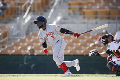 PHOENIX, AZ – OCTOBER 16: Alfredo Rodriguez #3 of the Scottsdale Scorpions and Cincinnati Reds in action during the 2018 Arizona Fall League. (Photo by Joe Robbins/Getty Images)