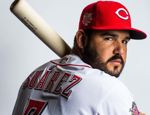 GOODYEAR, AZ – FEBRUARY 19: Eugenio Suarez #7 of the Cincinnati Reds poses for a portrait at the Cincinnati Reds Player Development Complex on February 19, 2019 in Goodyear, Arizona. (Photo by Rob Tringali/Getty Images)