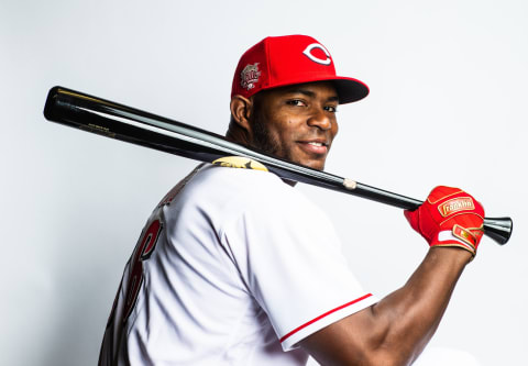 GOODYEAR, AZ – FEBRUARY 19: Yasiel Puig #66 of the Cincinnati Reds poses for a portrait at the Cincinnati Reds Player Development Complex on February 19, 2019 in Goodyear, Arizona. (Photo by Rob Tringali/Getty Images)