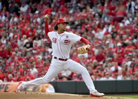 CINCINNATI, OHIO – MARCH 28: Luis Castillo #58 of the Cincinnati Reds pitches during the first inning of the game on Opening Day between the Pittsburgh Pirates and the Cincinnati Reds at Great American Ball Park on March 28, 2019 in Cincinnati, Ohio. (Photo by Bobby Ellis/Getty Images)