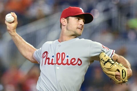 MIAMI, FL – APRIL 14: David Robertson #30 of the Philadelphia Phillies throws a pitch. Could the Reds make a play for Robertson? (Photo by Mark Brown/Getty Images)