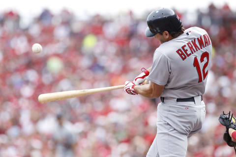 CINCINNATI, OH – MAY 14: Lance Berkman #12 of the St. Louis Cardinals bats against the Cincinnati Reds. (Photo by Joe Robbins/Getty Images)