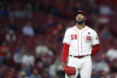 CINCINNATI, OH – APRIL 24: Amir Garrett #50 of the Cincinnati Reds (Photo by Joe Robbins/Getty Images)