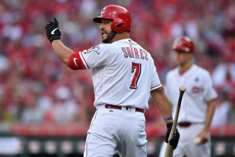 CINCINNATI, OH – JULY 19: Eugenio Suarez #7 of the Cincinnati Reds (Photo by Jamie Sabau/Getty Images)