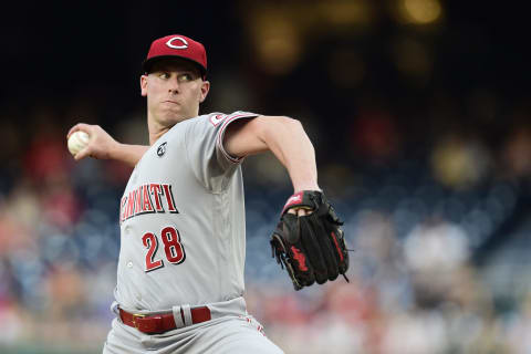 WASHINGTON, DC – AUGUST 12: Anthony DeSclafani #28 of the Cincinnati Reds (Photo by Patrick McDermott/Getty Images)