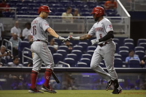 MIAMI, FL – AUGUST 26: Phillip Ervin #6 of the Cincinnati Reds (Photo by Eric Espada/Getty Images)