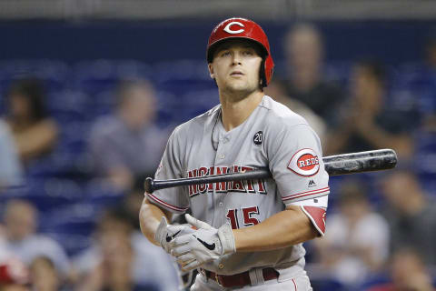 MIAMI, FLORIDA – AUGUST 27: Nick Senzel #15 of the Cincinnati Reds (Photo by Michael Reaves/Getty Images)