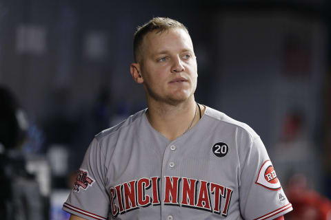 MIAMI, FLORIDA – AUGUST 28: Josh VanMeter #17 of the Cincinnati Reds (Photo by Michael Reaves/Getty Images)