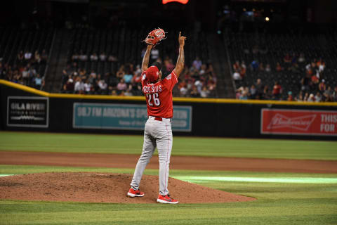 PHOENIX, ARIZONA – SEPTEMBER 15: Raisel Iglesias #26 of the Cincinnati Reds (Photo by Norm Hall/Getty Images)