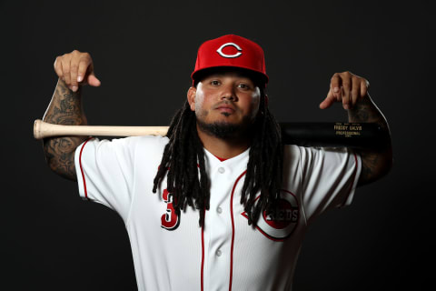 GOODYEAR, ARIZONA – FEBRUARY 19: Freddy Galvis #3 poses during Cincinnati Reds (Photo by Jamie Squire/Getty Images)