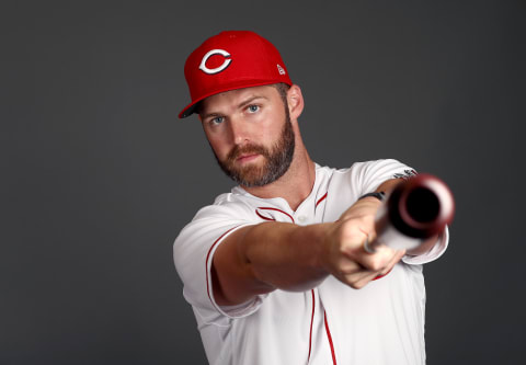 GOODYEAR, ARIZONA – FEBRUARY 19: Matt Davidson #64 poses during Cincinnati Reds (Photo by Jamie Squire/Getty Images)