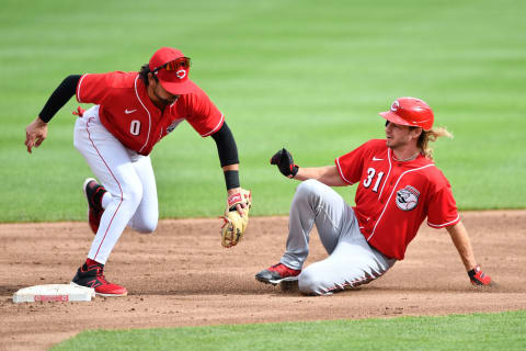 CINCINNATI, OH – JULY 10: Alex Blandino #0 of the Cincinnati Reds (Photo by Jamie Sabau/Getty Images)