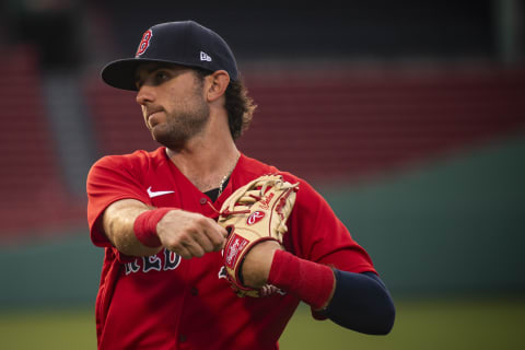 BOSTON, MA – JULY 19: C.J. Chatham #43 of the Boston Red Sox warms up during an intrasquad game during a summer camp workout. (Photo by Billie Weiss/Boston Red Sox/Getty Images)