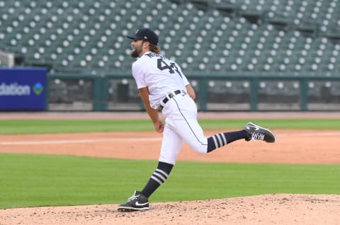 DETROIT, MI – AUGUST 02: Daniel Norris #44 of the Detroit Tigers pitches during game two of a doubleheader against the Cincinnati Reds. (Photo by Mark Cunningham/MLB Photos via Getty Images)