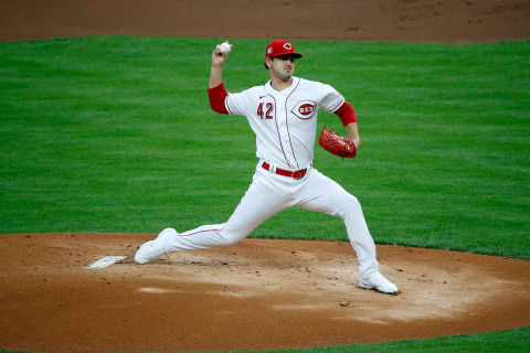 CINCINNATI, OH – AUGUST 28: Tyler Mahle #42 of the Cincinnati Reds throws a pitch during the first inning of the game. (Photo by Kirk Irwin/Getty Images)