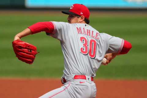 ST LOUIS, MO – SEPTEMBER 13: Tyler Mahle #30 of the Cincinnati Reds pitches against the St. Louis Cardinals. (Photo by Dilip Vishwanat/Getty Images)