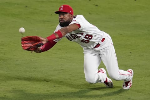 ANAHEIM, CA – SEPTEMBER 16: Jo Adell #59 of the Los Angeles Angels catches a fly ball in right field. (Photo by John McCoy/Getty Images)