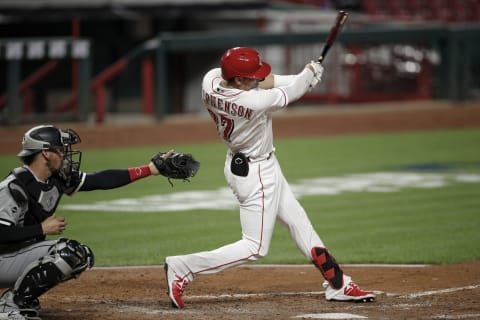 CINCINNATI, OH – SEPTEMBER 19: Tyler Stephenson #37 of the Cincinnati Reds bats during the game against the Chicago White Sox. (Photo by Michael Hickey/Getty Images)