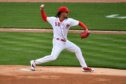 CINCINNATI, OH – APRIL 1: Luis Castillo #58 of the Cincinnati Reds pitches in the first inning. (Photo by Jamie Sabau/Getty Images)