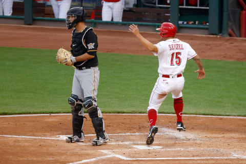 CINCINNATI, OH – APRIL 5: Nick Senzel #15 of the Cincinnati Reds crosses home plate. (Photo by Kirk Irwin/Getty Images)