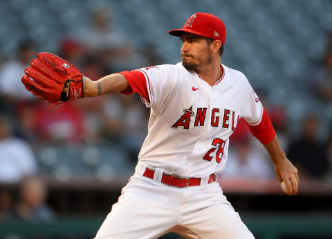 ANAHEIM, CA – JULY 28: Andrew Heaney #28 of the Los Angeles Angels pitches in the second inning. (Photo by Jayne Kamin-Oncea/Getty Images)