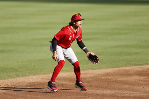 CINCINNATI, OH – JULY 14: Alex Blandino #0 of the Cincinnati Reds (Photo by Joe Robbins/Getty Images)