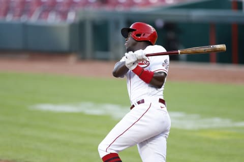 CINCINNATI, OH – JULY 28: Aristides Aquino #44 of the Cincinnati Reds (Photo by Joe Robbins/Getty Images)