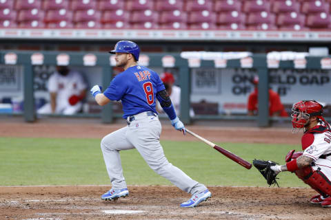 CINCINNATI, OH – JULY 29: Ian Happ #8 of the Chicago Cubs bats during the game against the Cincinnati Reds. (Photo by Joe Robbins/Getty Images)