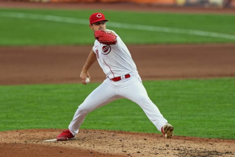 CINCINNATI, OH – AUGUST 4: Tyler Mahle #30 of the Cincinnati Reds pitches. (Photo by Jamie Sabau/Getty Images)