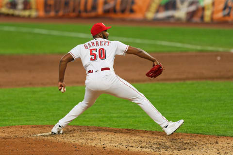 CINCINNATI, OH – AUGUST 4: Amir Garrett #50 of the Cincinnati Reds pitches (Photo by Jamie Sabau/Getty Images)