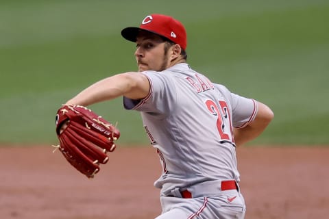 MILWAUKEE, WISCONSIN – AUGUST 07: Trevor Bauer #27 of the Cincinnati Reds pitches in the third inning. (Photo by Dylan Buell/Getty Images)