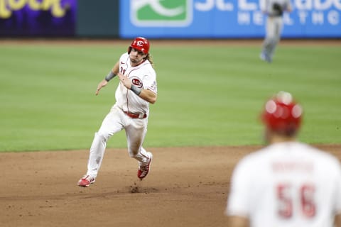 CINCINNATI, OH – AUGUST 12: Travis Jankowski #31 of the Cincinnati Reds runs the bases during a game. (Photo by Joe Robbins/Getty Images)