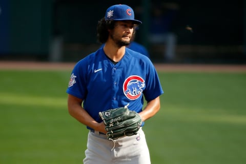 CINCINNATI, OH – AUGUST 29: Yu Darvish #11 of the Chicago Cubs pitches during the game against the Cincinnati Reds . (Photo by Kirk Irwin/Getty Images)