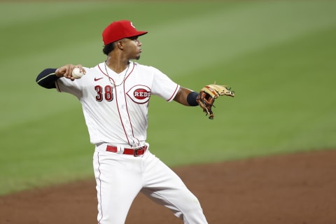 CINCINNATI, OH – SEPTEMBER 01: Jose Garcia #38 of the Cincinnati Reds throws the ball during a game. (Photo by Joe Robbins/Getty Images)