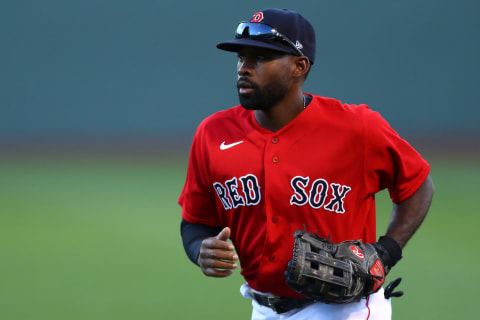 BOSTON, MASSACHUSETTS – SEPTEMBER 04:Jackie Bradley Jr. #19 of the Boston Red Sox returns to the dugout during. (Photo by Maddie Meyer/Getty Images)