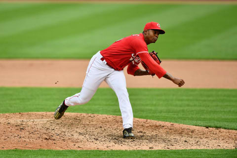 CINCINNATI, OH – SEPTEMBER 14: Raisel Iglesias #26 of the Cincinnati Reds pitches. (Photo by Jamie Sabau/Getty Images)