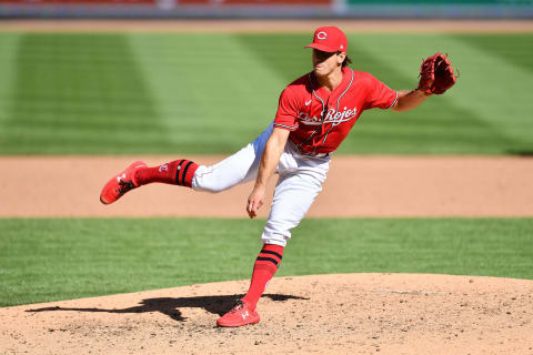 CINCINNATI, OH – SEPTEMBER 20: Lucas Sims #39 of the Cincinnati Reds pitches. (Photo by Jamie Sabau/Getty Images)