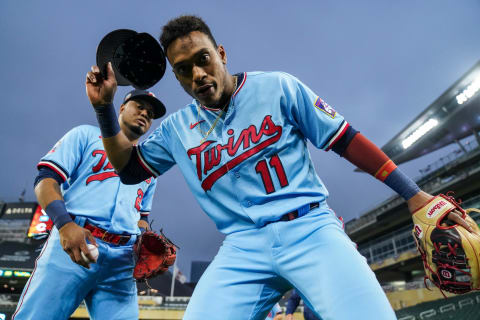 MINNEAPOLIS, MN – SEPTEMBER 26: Jorge Polanco #11 of the Minnesota Twins looks on prior to the game against the Cincinnati Reds. (Photo by Brace Hemmelgarn/Minnesota Twins/Getty Images)