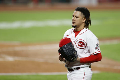 CINCINNATI, OH – SEPTEMBER 21: Luis Castillo #58 of the Cincinnati Reds looks on during a game. (Photo by Joe Robbins/Getty Images)