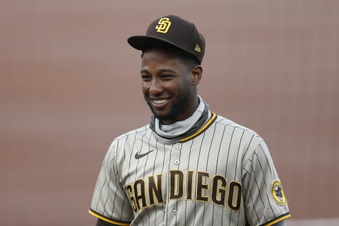 SAN FRANCISCO, CALIFORNIA – SEPTEMBER 26: Jurickson Profar #10 of the San Diego Padres looks on before the game. The Reds should avoid signing Profar this offseason. (Photo by Lachlan Cunningham/Getty Images)