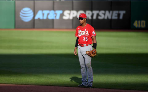 PITTSBURGH, PA – SEPTEMBER 04: Jose Garcia #38 of the Cincinnati Reds in action during game one of a doubleheader. (Photo by Justin Berl/Getty Images) *** Local Caption ***