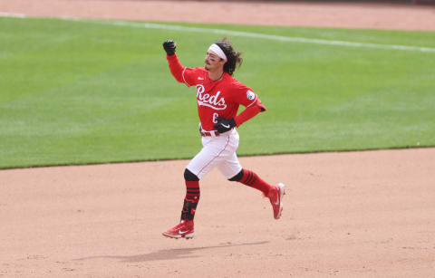 CINCINNATI, OHIO – APRIL 22: Jonathan India #6 of the Cincinnati Reds, celebrates after hitting a home run. (Photo by Andy Lyons/Getty Images)