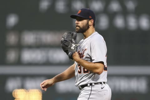 BOSTON, MA – MAY 4: Michael Fulmer #32 of the Detroit Tigers is pulled from the game. (Photo by Adam Glanzman/Getty Images)