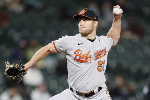 SEATTLE, WASHINGTON – MAY 04: Paul Fry #51 of the Baltimore Orioles pitches. (Photo by Steph Chambers/Getty Images)