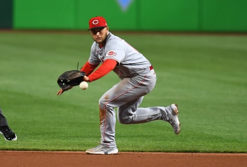 PITTSBURGH, PA – MAY 11: Nick Senzel #15 of the Cincinnati Reds in action. (Photo by Joe Sargent/Getty Images)