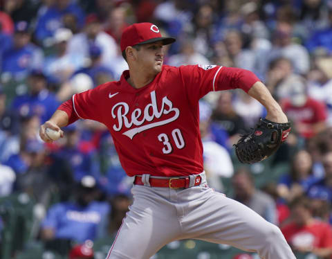 CHICAGO, ILLINOIS – MAY 30: Tyler Mahle #30 of the Cincinnati Reds throws a pitch. (Photo by Nuccio DiNuzzo/Getty Images)