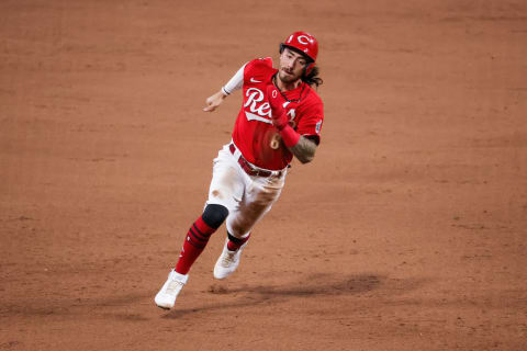 CINCINNATI, OHIO – JUNE 01: Jonathan India #6 of the Cincinnati Reds runs to third base. (Photo by Dylan Buell/Getty Images)