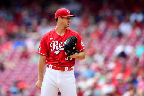 CINCINNATI, OHIO – AUGUST 18: Tyler Mahle #30 of the Cincinnati Reds pitches during a game. (Photo by Emilee Chinn/Getty Images)